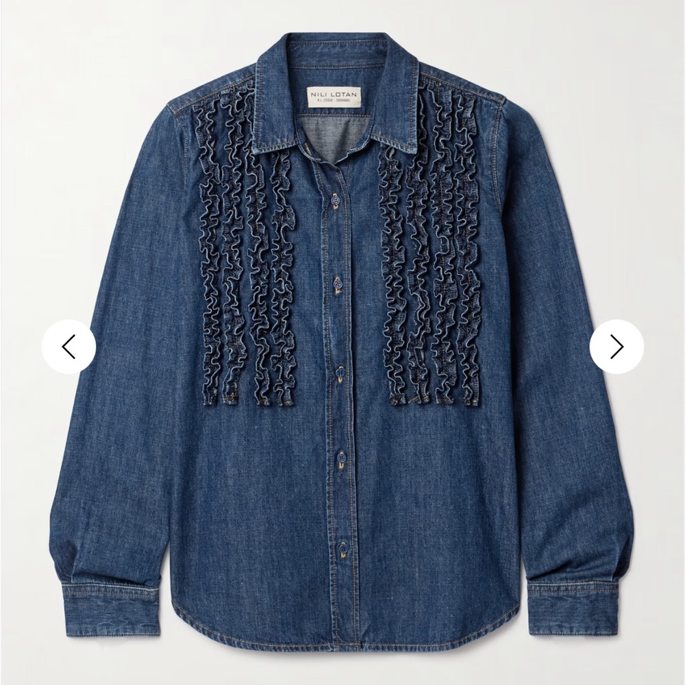 Nili Lotan Blue Button Down Shirt